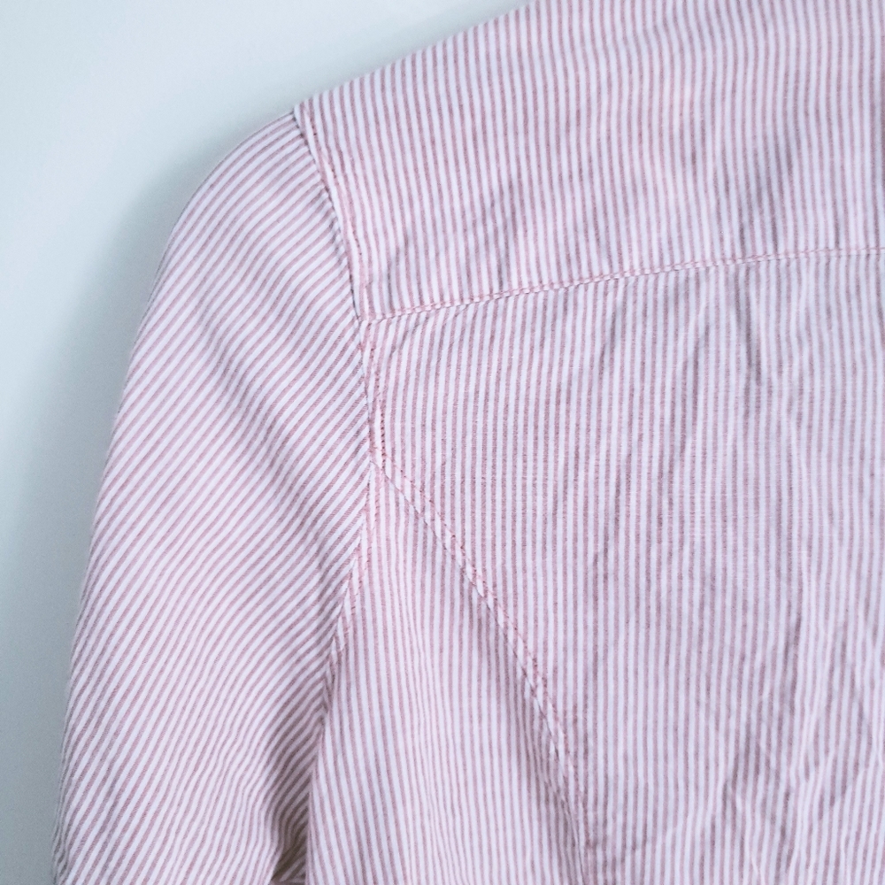 American Rag Cie Peach Button Down Shirt Medium - Picture 7 of 10